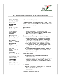 President Reports BDPA-NY Progress! - BDPA