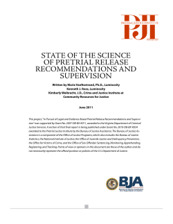 State of the Science of Pretrial Release Recommendations and