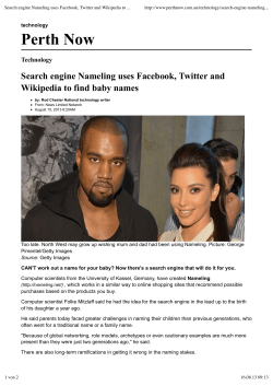 Search engine Nameling uses Facebook, Twitter and Wikipedia to