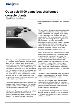 Ouya sub-$100 game box challenges console giants