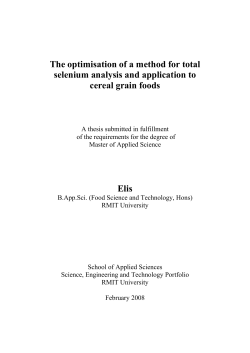 Selenium Analysis - RMIT Research Repository