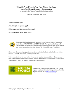 and &ldquo;Angle&rdquo; on Non-Planar Surfaces