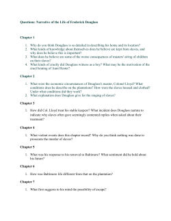 Questions: Narrative of the Life of Frederick Douglass Chapter 1 1