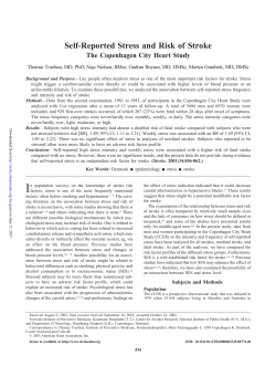 Self-Reported Stress and Risk of Stroke The Copenhagen City Heart