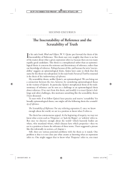 Second Excursus: The Inscrutability of Reference and the