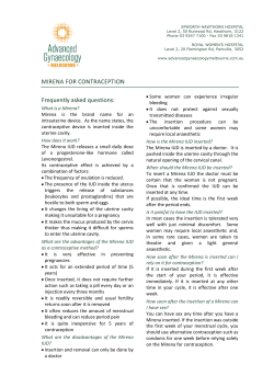 Mirena for Contraception - Advanced Gynaecology Melbourne