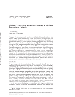 Al-Qaeda`s Innovative Improvisers: Learning in a Diffuse