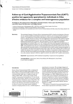 Follow-up of Card Agglutination Trypanosomiasis Test (CATT)