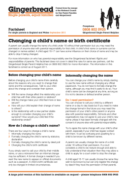 Changing a child`s name or birth certificate