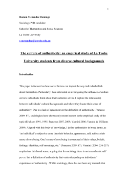 The culture of authenticity: an empirical study of La Trobe University