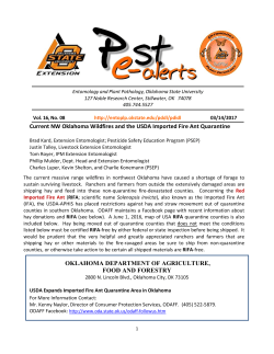 Current NW Oklahoma Wildfires and the USDA Imported Fire Ant