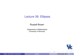 Lecture 39: Ellipses - Mathematics