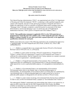 The Federal Housing Administration (&ldquo;FHA&rdquo;), an