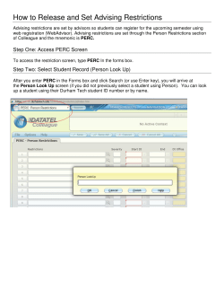 Setting PERC Restrictions