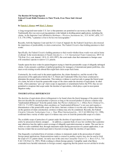 1 The Burden Of Foreign Speech Federal Circuit