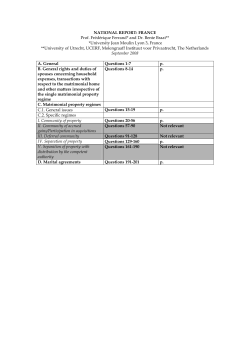 NATIONAL REPORT: FRANCE Prof. Fr&eacute;d&eacute;rique Ferrand* and Dr