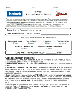 FACEBOOK PROJECT GUIDELINES