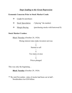 Steps leading to the Great Depression