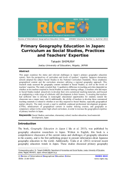 Primary Geography Education in Japan: Curriculum as Social