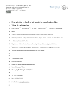 Determination of dissolved nitric oxide in coastal waters of the
