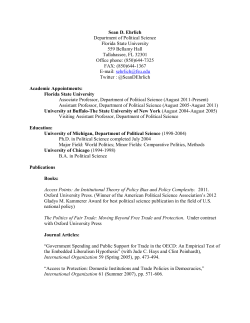 Sean Ehrlich CV - College of Social Sciences and Public Policy