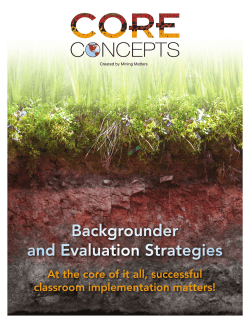 Core Concepts Backgrounder Evaluation