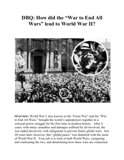 DBQ: How did the &ldquo;War to End All Wars&rdquo; lead to World War II?