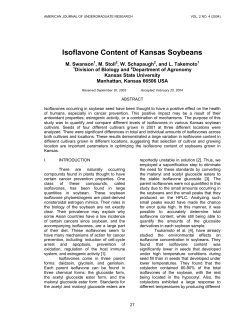 Isoflavone Content of Kansas Soybeans