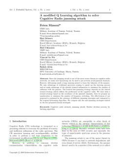 A modified Q Learning algorithm to solve Cognitive Radio jamming