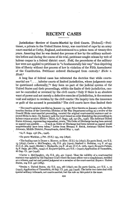 Jurisdiction. Review of Courts-Martial by Civil Courts