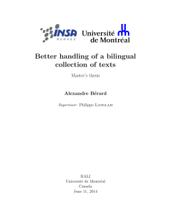 Better handling of a bilingual collection of texts