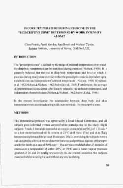 IS CORE TEMPERATURE DURING EXERCISE IN THE