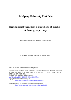 Occupational therapists perceptions of gender