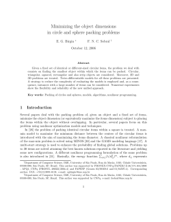 Minimizing the object dimensions in circle and sphere packing