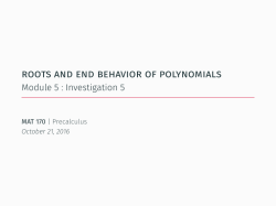 Roots and End Behavior of Polynomials-.05in - Module 5