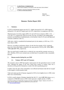 Bananas- Market Report 2010. - European Commission