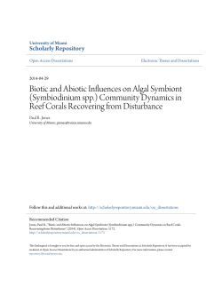 Biotic and Abiotic Influences on Algal Symbiont (Symbiodinium spp