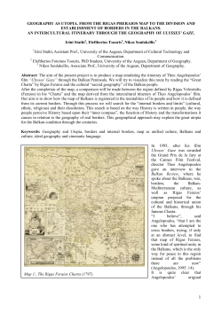 geography as utopia. from the rigas pheraios map to the division