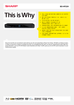 BD-HP22H - BDHP22H - Blu-ray DVD Player