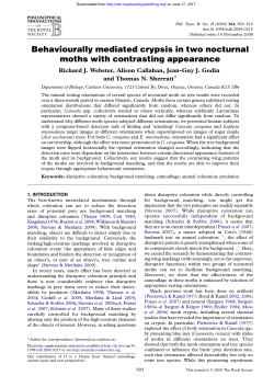 Behaviourally mediated crypsis in two nocturnal moths with