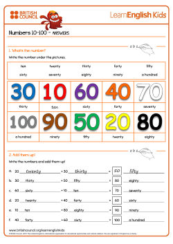 Numbers 10–100 – ANSWERS - Learn English Kids