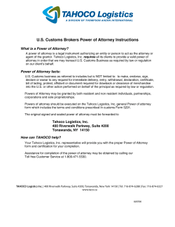 U.S. Customs Brokers Power of Attorney Instructions
