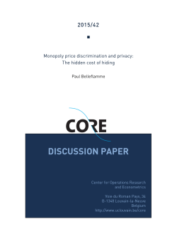 Monopoly price discrimination and privacy: The hidden cost of hiding