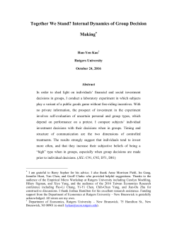 Together We Stand? Internal Dynamics of Group Decision Making