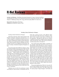 Teaching Cultural Uniformity in Hungary - H-Net