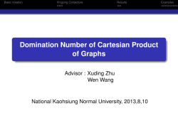 Domination Number of Cartesian Product of Graphs
