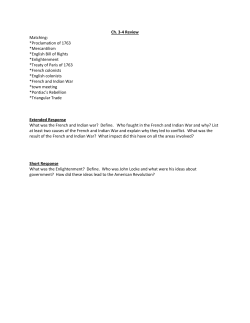 Ch. 3-4 Review Matching: *Proclamation of 1763 *Mercantilism