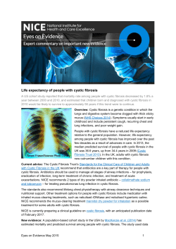 Life expectancy of people with cystic fibrosis