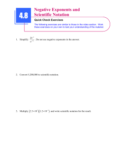 Negative Exponents and Scientific Notation