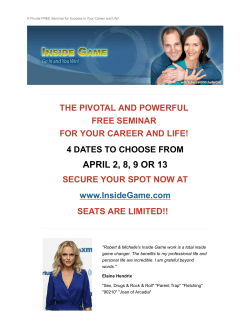 A Pivotal Free Seminar For Success In Your Career